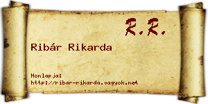 Ribár Rikarda névjegykártya