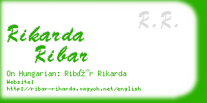rikarda ribar business card